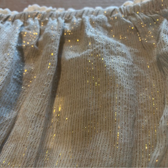 Ramy Brook Tilda strapless tube top cover gold lurex and crochet hem, XS, NWT - Picture 10 of 13